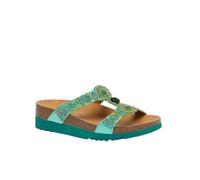 Scholl, Chanclas de mujer con parte superior de tela, multicolor, Verde, 39 EU Larga