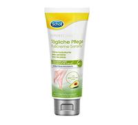 Scholl Expertcare Crema diaria para pies Sensitiv - con manteca de karité y aceite de aguacate - Compatibilidad cutánea dermatológicamente probada, sin perfume, absorción rápida, no grasa, 75 ml