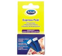 Scholl Express Pedi - Piezas de repuesto para escofinas eléctricas, 2 unidades, color azul