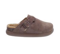 Scholl Fae Chunky Clog Taupe Ante + Piel De Pelo - Ante Con Pelo Taupe