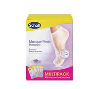 Scholl - Juego de 4 máscaras para pies relajantes a la lavanda para pieles secas - Cuidado de los pies, 4 pares de calcetines nutritivos