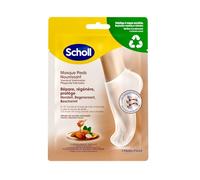 Scholl Mascarilla para pies con almendra y miel para piel seca, en 20 minutos, hidratante, no grasa y fácil de usar, mascarillas reciclables y embalaje 1 par