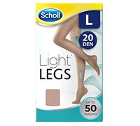 Scholl Medias de compresión ligeras para mujer 20 Denier, desnuda, grande
