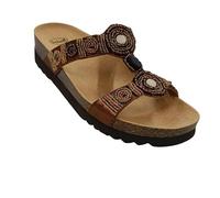 Scholl, New Bogotá Wedge, sandalias de mujer, plantilla Bioprint, Coñac Marrón, 37 EU