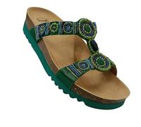 Scholl, New Bogotá Wedge, sandalias de mujer, plantilla Bioprint, verde Smeraldo, 39 EU
