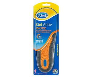 Scholl Plantillas de trabajo GelActiv para mujer, plantillas GelActiv con absorción de impactos para estar de pie todo el día, plantillas para botas de trabajo o zapatos de trabajo, tallas de calzado del Reino Unido 3,5 a 7,5, 1 par (el paquete puede variar)