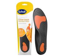 Scholl Plantillas ortopédicas para aliviar el dolor de espalda baja, acción 3 en 1, absorción de impactos, estabilización y redistribución de presión, talón profundo y soporte de arco, talla S, 1 par