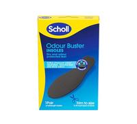 Scholl Plantillas para eliminar olores con tecnología de neutralización de olores de carbón activo, ideales para zapatillas sudorosas o malolientes, recortadas para ajustar, talla 3-11, 1 par