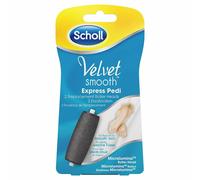 Scholl 2X Velvet Smooth Express Pedi Rodillos De Repuesto Fuerte Paquete De 2