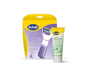 Scholl Velvet Smooth Lima Eléctrica de Pies Exfoliante y Alisador 2 en 1 & Scholl ExpertCare Crema de pies Nutrición Intensa para durezas - Pack de Cuidado de los Pies en 2 Etapas