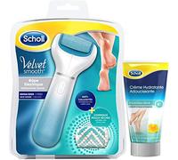 SCHOLL Velvet Smooth - Rallador eléctrico azul anticallos pies + crema hidratante suavizante 75 ml
