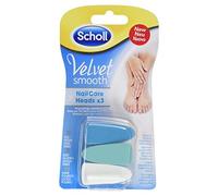Scholl Velvet Smooth Sistema electrónico de cuidado de uñas, limas de repuesto con 3 accesorios, 1 unidad