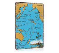 School Aloha State Outline Tin Sign 8x12 Inch