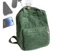 School Backpack - Aesthetic Bookbag with Handle, Corduroy Laptop Bag for Girls and Boys, Casual Day Trip Backpack for Women and Men, Stylish Everyday Carry Design Trendy Comfortable Style