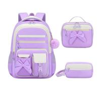School Bags for Girls, Anti-theft Bookbag with Lunch Bag and Pencil Case
