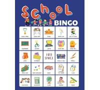 School Bingo: 32 player back to school themed game for first day of school activity, school party icebreakers, teacher rewards