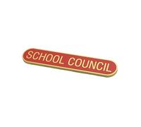 School Council - Insignias de barra de metal, paquete de 6, azul, rojo y verde, 1 pulgada, 5 Centimeters, Metal
