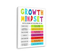School Counselor Office Decor - Growth Mindset & Positive Psychology Art for Calming Corner and Therapy Rooms (Framed,12x18inch(30x45cm))