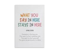 School Counselor Office Poster, Therapy Room Decor for Mental Health, Confidentiality Sign, Anxiety Relief Psychology Art Print(Unframed,08x12inch(20x30cm))