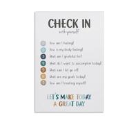 School Counselor Resource Daily Emotional Check-in Chart Feelings Poster for Classroom Management SEL Canvas Wall Art Print(Unframed,12X18inch(30X45cm))