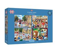 School Days,Rompecabezas de 4x500 piezas,4 rompecabezas en 1 caja,Rompecabezas escolar,Rompecabezas sostenible para adultos,Tablero 100% reciclado premium,Gran regalo para adultos,Juegos Gibsons