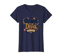 School Diva Back to Cool Girls Student Queen Starry Lápices Camiseta, Mujer, Azul Marino, 3XL