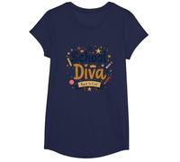 School Diva Back to Cool Girls Student Queen Starry Lápices Camiseta, Niñas, Azul Marino, XS