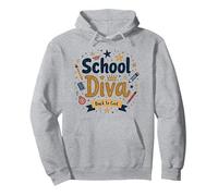 School Diva Back to Cool Girls Student Queen Starry Lápices Sudadera con Capucha, Unisex para Adultos, Gris Jaspeado, S