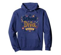 School Diva Back to Cool Girls Student Queen Starry Lápices Sudadera con Capucha, Unisex para Adultos, Azul Marino, M
