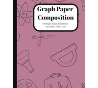 School Doodle Graph Paper Notebook - Quad Ruled Grid Book for Kids & Teens: Cute Purple Cover | Perfect for Math Practice, Drawing, Geometry & Projects