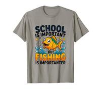 School is Important But Fishing is Importanter Cool Fishing Camiseta