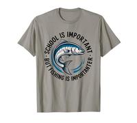 School is Important But Fishing is Importanter Cool Fishing Camiseta