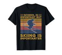 School Is Important But Skiing Is Importanter Funny Gift Camiseta