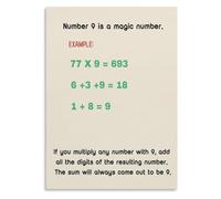 School Math Poster Interesting Facts Canvas Print Classroom Wall-Art | Conversation starter that makes maths feel exciting rather than intimidating for teens (Magnetic,12x18inch(30x45cm))