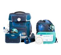 SCHOOL-MOOD Champion Maxx Pro - Juego de mochila escolar (7 piezas, 22 L, sistema ergonómico Grow with You, para 1 m hasta 1,50 m de altura, tejido impermeable con reflectores), Espacios Moritz