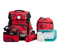 SCHOOL-MOOD Champion Maxx Pro - Juego de mochila escolar (7 piezas, 22 L, sistema ergonómico Grow with You, para 1 m hasta 1,50 m de altura, tejido impermeable con reflectores), Kai Ninja, Mochila
