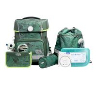 SCHOOL-MOOD Champion Pro - Juego de mochila escolar (7 piezas, 21,5 L, sistema ergonómico Easy Fit para 1 m hasta 1,50 m de altura, estable, tejido impermeable con reflectores), Daniel Dinosaurio