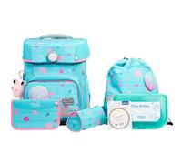 SCHOOL-MOOD Champion Pro - Juego de mochila escolar (7 piezas, 21,5 L, sistema ergonómico Easy Fit para 1 m hasta 1,50 m de altura, estable, tejido impermeable con reflectores), Sirena Lilly, Mochila