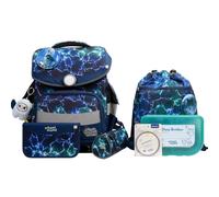 School-Mood Juego de mochilas escolares Timeless Pro 7 piezas 23,5 L Azul