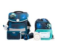 SCHOOL-MOOD Timeless Pro Leni - Juego de mochila escolar para perro (7 piezas, 23,5 L, sistema ergonómico Easy Fit para 1 m hasta 1,50 m de altura, resistente, tejido impermeable con reflectores