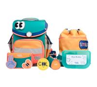 SCHOOL-MOOD Timeless Pro Leni - Juego de mochila escolar para perro (7 piezas, 23,5 L, sistema ergonómico Easy Fit para 1 m hasta 1,50 m de altura, resistente, tejido impermeable con reflectores