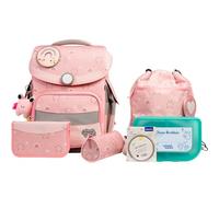 SCHOOL-MOOD Timeless Pro Leni - Juego de mochila escolar para perro (7 piezas, 23,5 L, sistema ergonómico Easy Fit para 1 m hasta 1,50 m de altura, resistente, tejido impermeable con reflectores