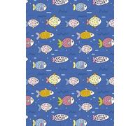School of Fish Notebook - 7 x 10 in - 150 Pages - College Rule - Blue Multi