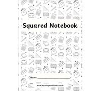 School Pattern 7mm Squared Notebook 1 - ideal for maths, science and engineering subjects