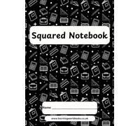 School Pattern 7mm Squared Notebook 8 - ideal for maths, science and engineering subjects