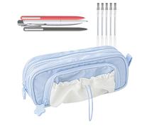 School Pencil Case Organizer, Large Capacity Stationery Storage Pouch, 8.27x3.35x2.2in, Zippered Durable Container, Pen and Supply Holder for Art Craft Study, Classroom Office College Travel Use