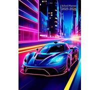 School Planner Student A5: " Cute Car Cover " Weekly And Monthly Horizontal Layout - Small Size 5.8 x 8.3 In - August To July - For Elementary, ... Bound - Gift Ideas For Kids : Boys & Girls.