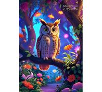 School Planner Student A5: " Cute Owl Cover " Weekly And Monthly Horizontal Layout - Small Size 5.8 x 8.3 In - August To July - For Elementary, ... Bound - Gift Ideas For Kids : Boys & Girls.