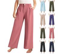 School Trousers for Girls High Waist Wide Leg Baggy Uniform Trousers Kids Black Casual Stretchy Dress Pants with Pockets Teen Girl Loose Fit Preppy Pants for School Work Business