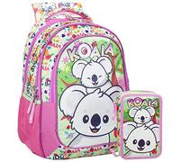 Schoolpack Julian Ross Mochila Escolar, Estuche lleno, Poliéster, Koala Love, Schoolpack